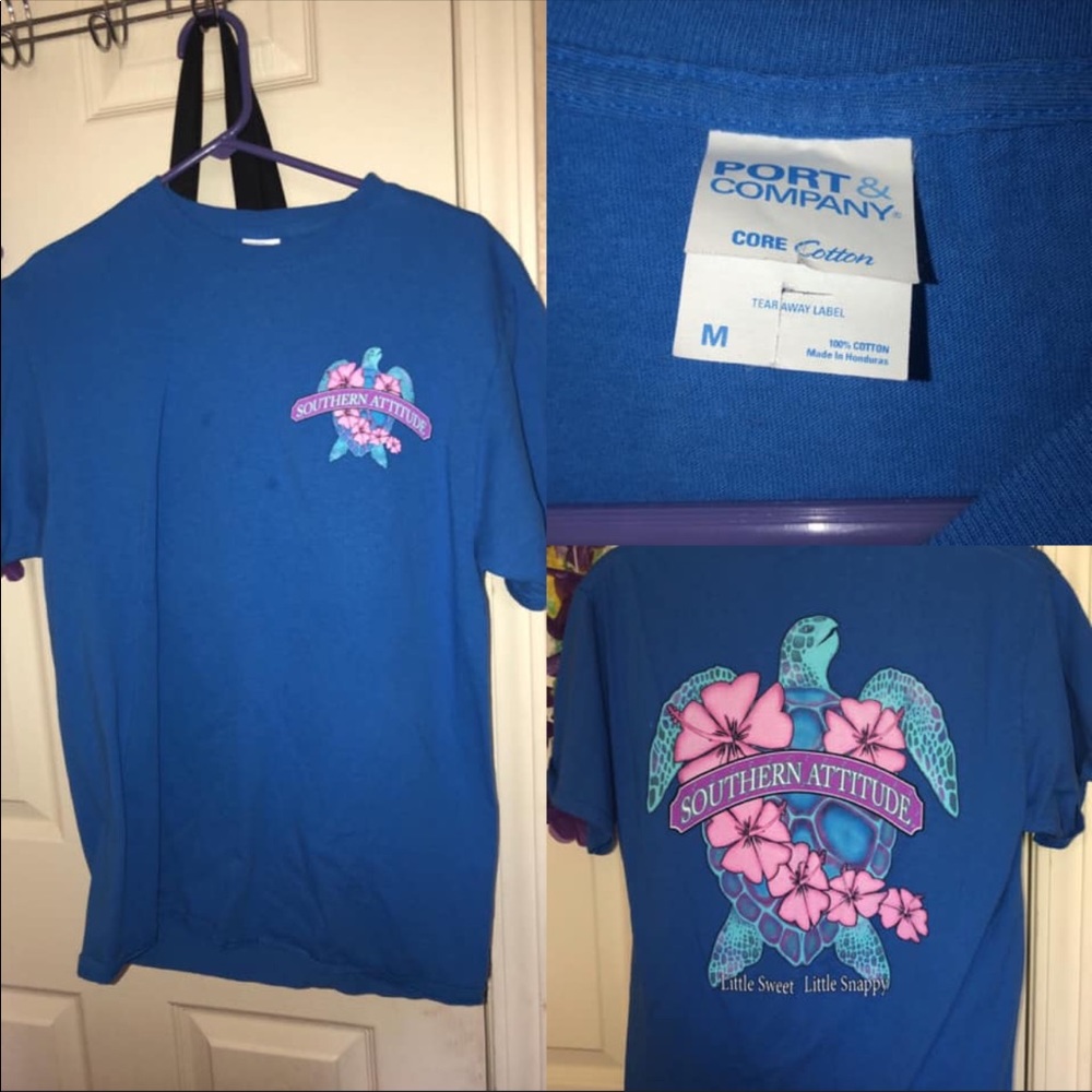 blue southern attitude t shirt